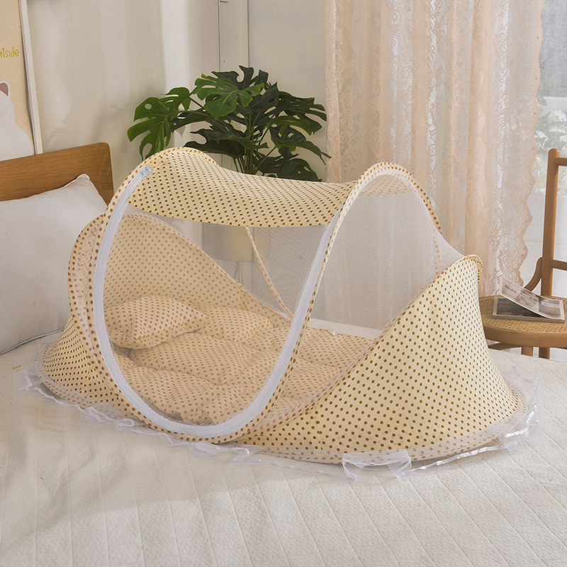 婴儿蚊帐罩免安装可折叠宝宝床上蒙古包儿童新生防摔有底防蚊神器 - 图0