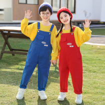 Childrens autumn clothes dopamine casual back with pants suit Colour Games boy girls chorus New Years Day Out of service