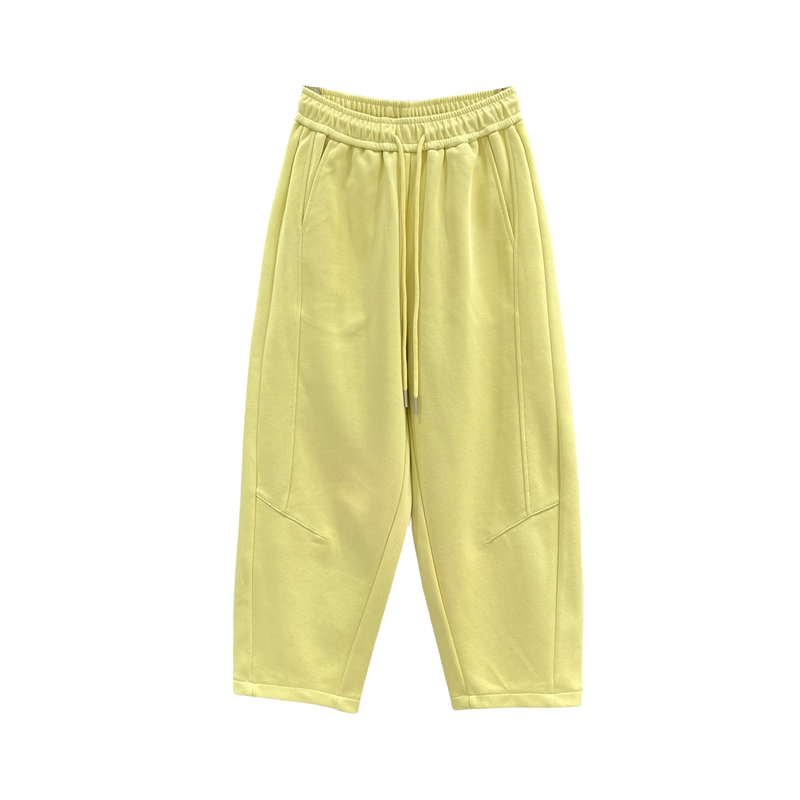 欧货2026春季新款黄色休闲运动卫裤女小个子宽松阔腿裤九分哈伦裤,淘宝优惠券,粉丝福利购,淘宝优惠卷