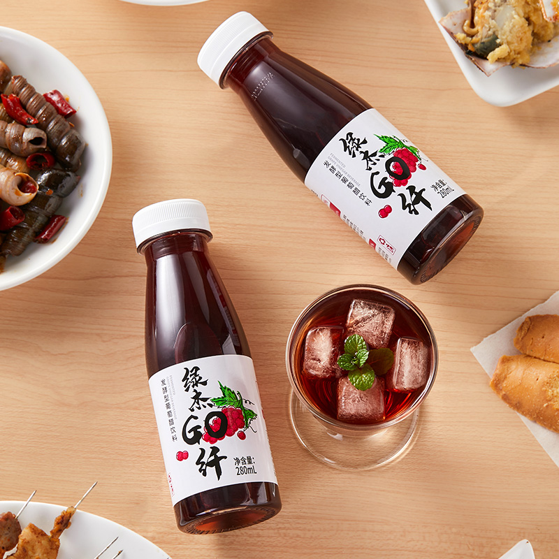 绿杰go鲜葡萄醋饮料280ml*3瓶装0白砂糖0脂肪健康饮料 - 图1