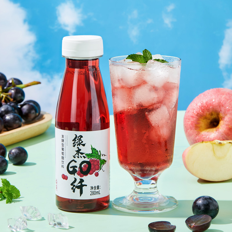 绿杰发酵型葡萄醋饮料280ml*8瓶装50%果汁添加0糖0脂肪 - 图2