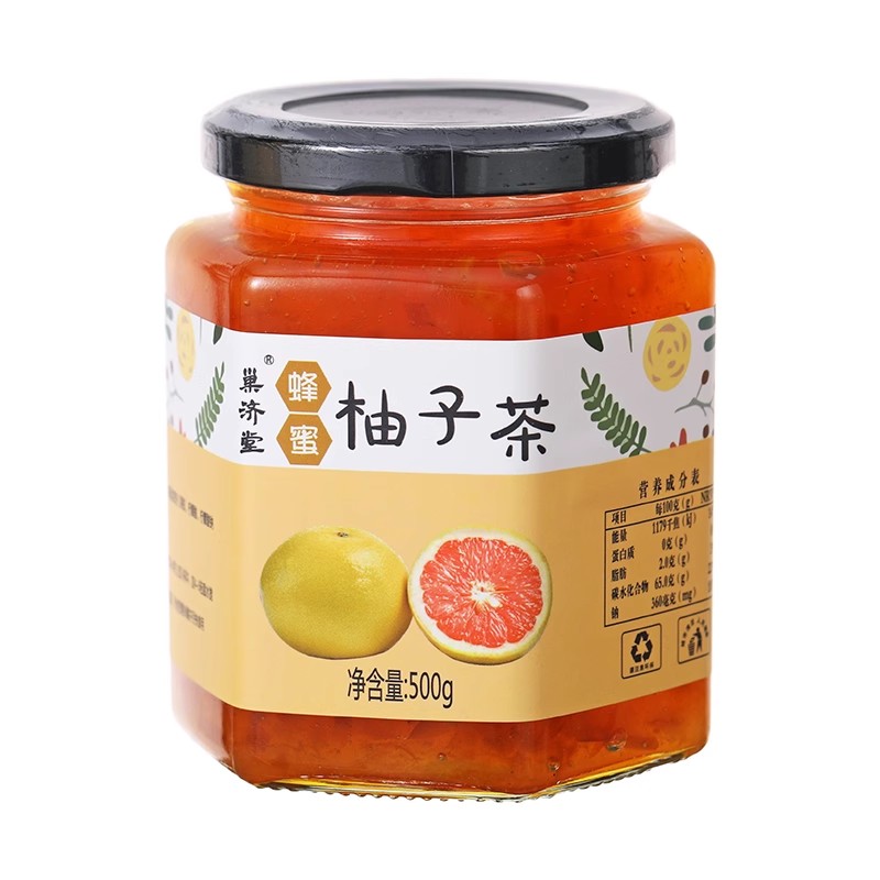 蜂蜜柚子茶500g百香果柠檬茶 泡水喝冲饮果酱同仁堂大药房