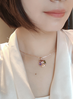 彩金耳坠水钻彩金锁骨链