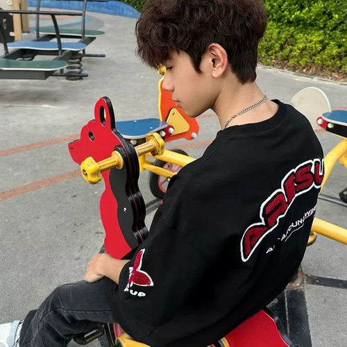 美式高街刺绣字母t恤男装2026新款国潮牌夏季宽松上衣情侣装短袖 - 图3