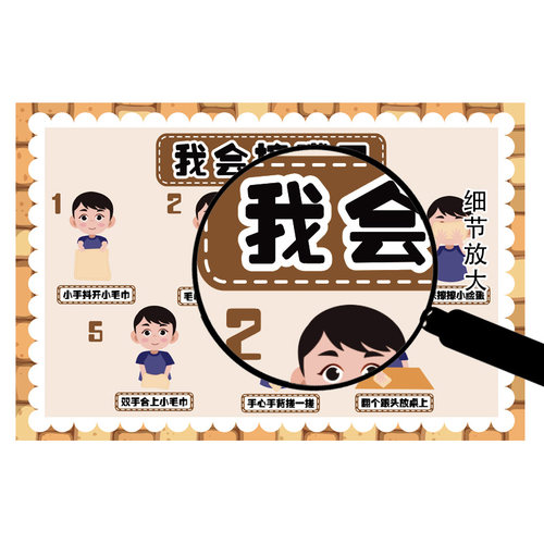 幼儿园环创主题生活自理能力教育常规培养我会穿衣服擦屁股贴纸 - 图3