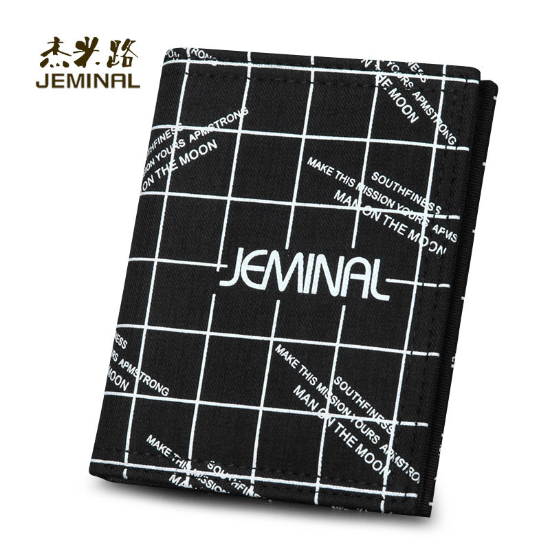 杰米路韩版男式薄款帆布短款短钱包 圣嘉禾箱包钱包