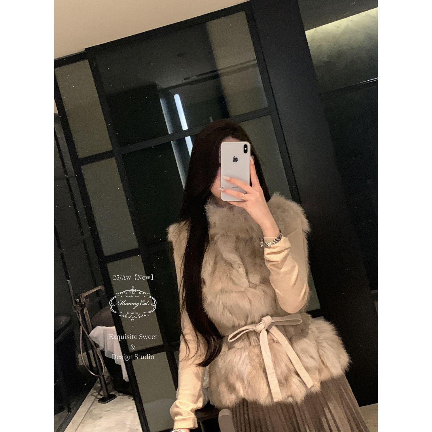 下蛋喵【全盛时代||】新品芬兰进口白狐狸毛saga皮草马甲 - 图2