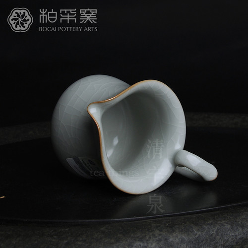 台湾柏采汝窑茶海冬青釉月白 柏采窑 IR-109E 奇茗公道杯汝瓷开片 - 图1