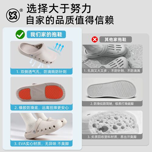 VEBLEN医用手术室拖鞋男足弓支撑防滑防臭医护士专用洞洞鞋女凉鞋 - 图0