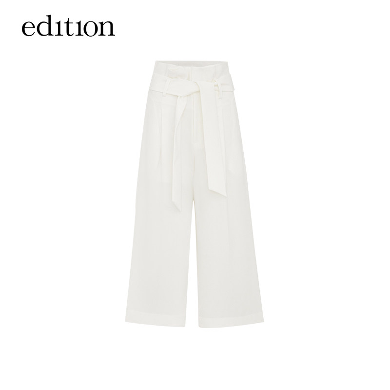 edition夏款宽松显瘦高腰阔腿裤 edition休闲裤