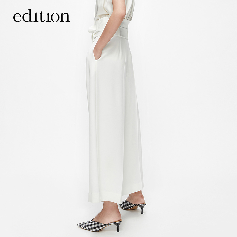 edition夏款宽松显瘦高腰阔腿裤 edition休闲裤