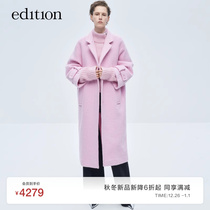Edition fur coats women 2023 winter new pink wool double-sided outline-shaped coat EBC4OVC003