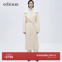 The edition fur coats women 2023 winter new long and big capsized wool great coat EBC4OVCT08