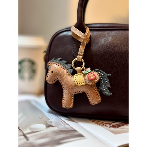 马上有钱福袋真皮挂饰头层牛皮雾腊皮手工缝制包包挂饰车挂饰礼物 - 图3