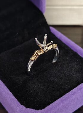 潍坊925银镀金一克拉莫桑钻戒托