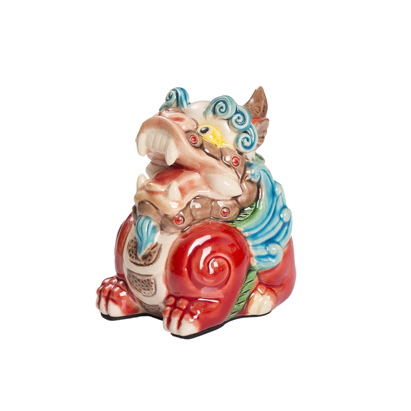 灵机生活馆风狮爷交趾陶手绘彩陶 家居饰品摆件