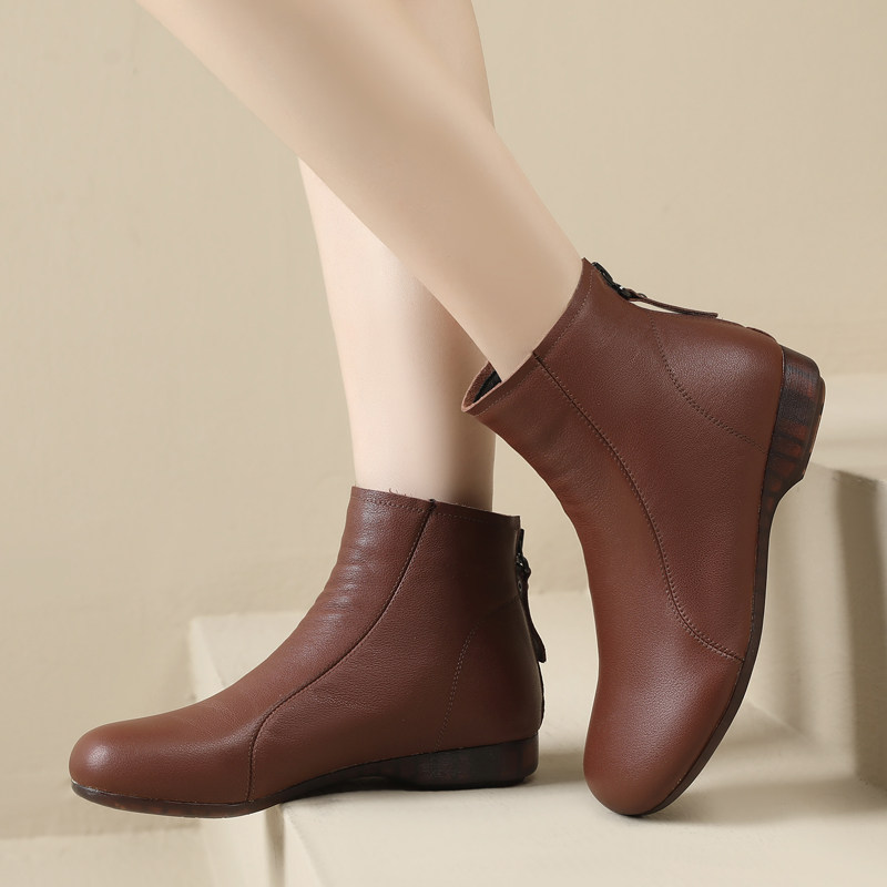 2025秋冬季女靴百搭平底短靴女加绒棉靴妈妈鞋舒适大码4143马丁靴,淘宝优惠券,粉丝福利购,淘宝优惠卷