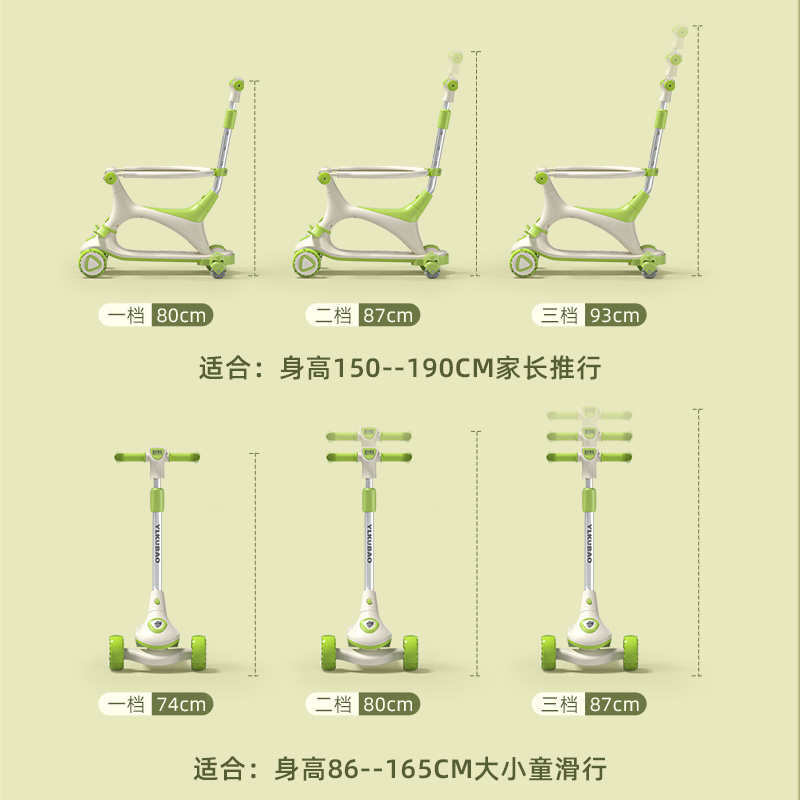 新款六合一1一3岁6男女滑滑板车 米佳滑板车