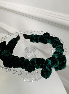 饰品韩国头箍绿色丝绒减龄通勤