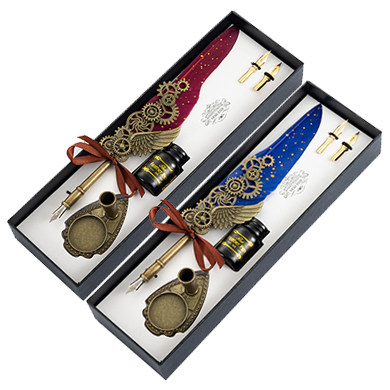 复古羽毛笔欧式英伦蘸水笔齿轮钢笔墨水礼盒送学生儿童节生日礼物,淘宝优惠券,粉丝福利购,淘宝优惠卷