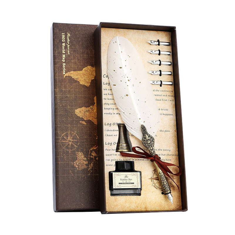 羽毛笔复古欧式英伦蘸水笔机械齿轮钢笔送儿童节生日礼物,淘宝优惠券,粉丝福利购,淘宝优惠卷