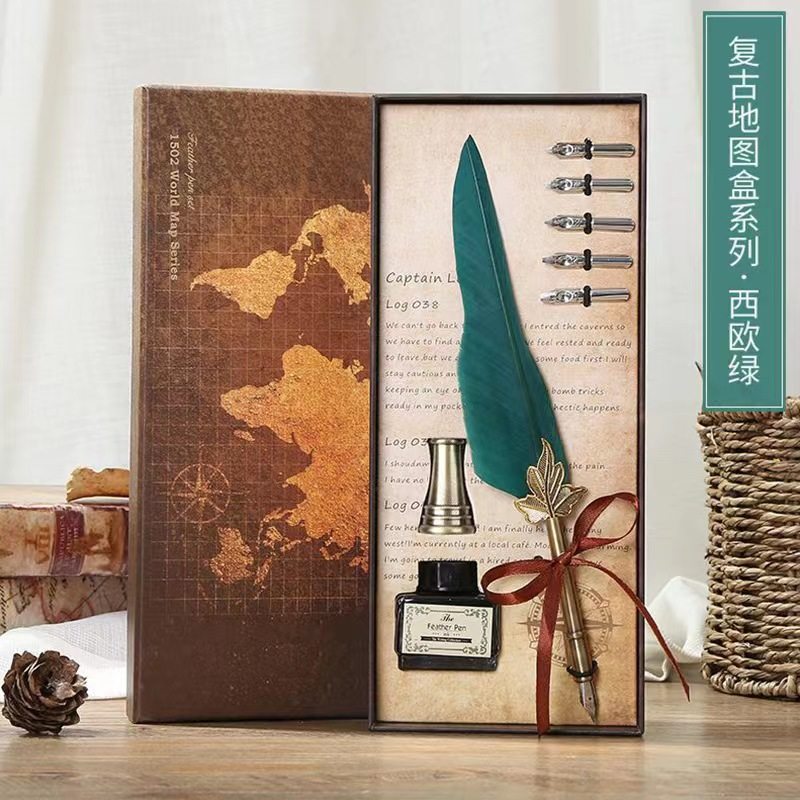 复古羽毛笔礼盒蘸水笔欧式英伦钢笔墨水送学生儿童节生日礼物,淘宝优惠券,粉丝福利购,淘宝优惠卷