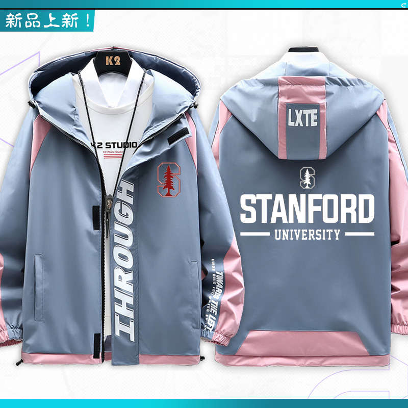 美国常春藤名校纪念上衣男斯坦福大学Stanford美式休闲夹克上衣zm-图3