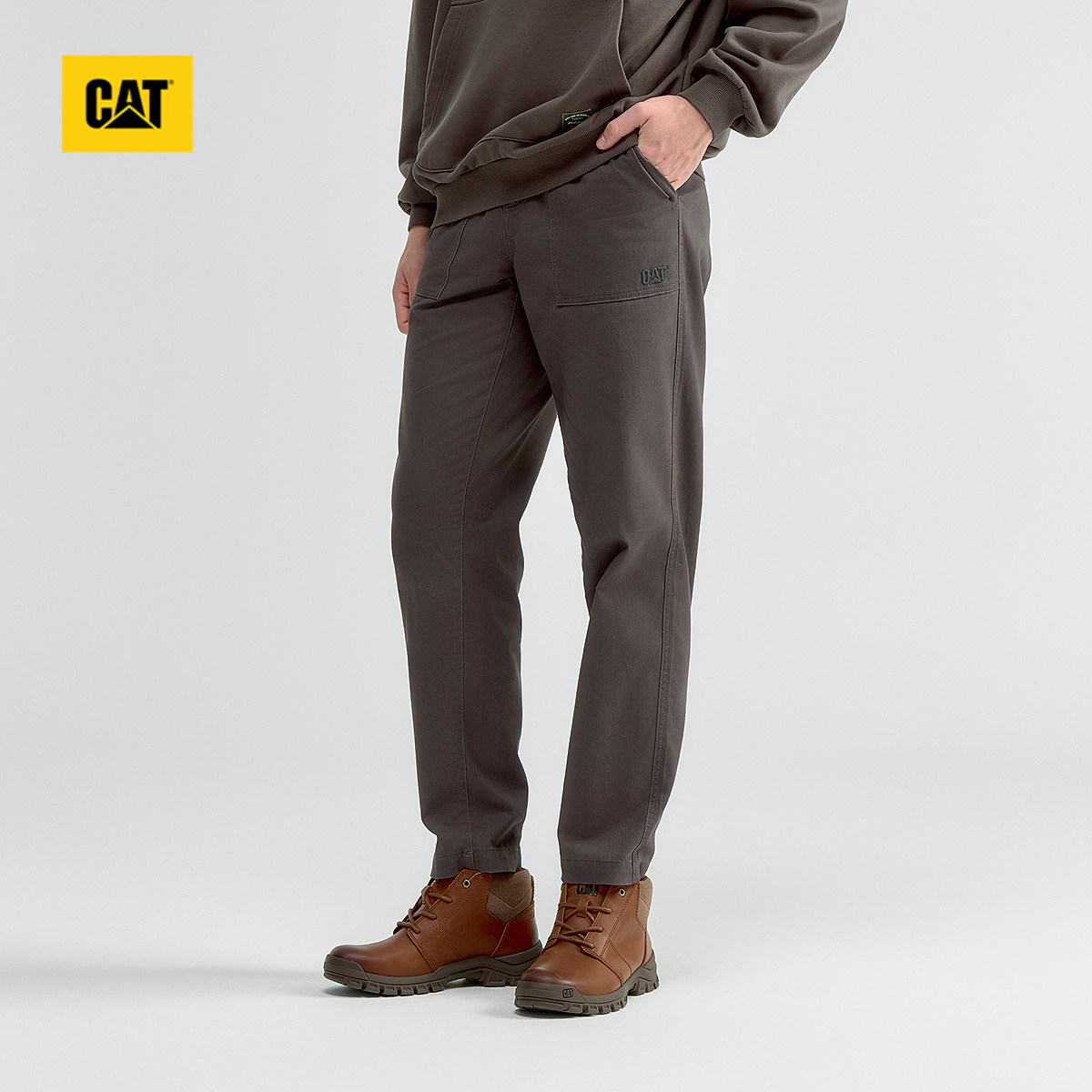 CAT卡特25秋冬新品男士户外复古顺色绣花基础小脚修身工装长裤,淘宝优惠券,粉丝福利购,淘宝优惠卷