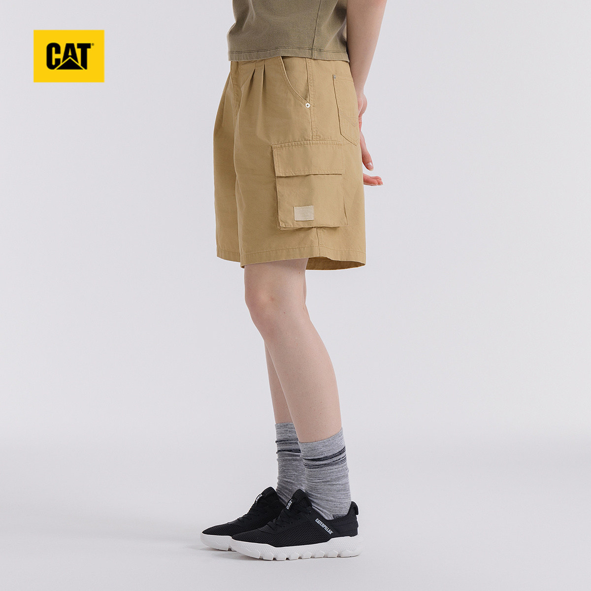 CAT卡特25夏季新品女士户外美式工装风贴袋休闲短裤五分裤,淘宝优惠券,粉丝福利购,淘宝优惠卷