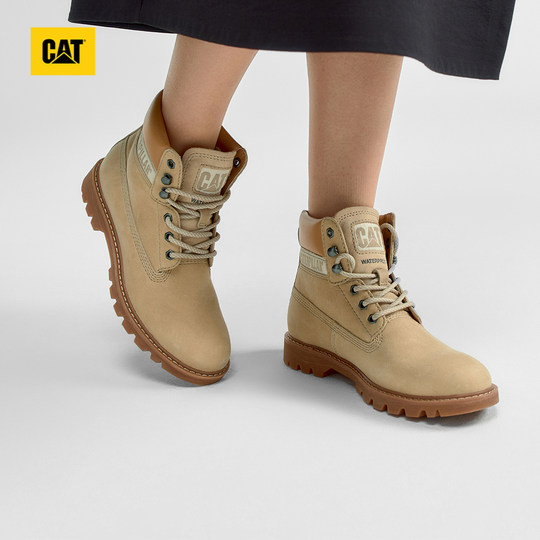 CAT卡特25秋冬新品女士户外经典时尚工装防泼溅高帮登山靴黄靴