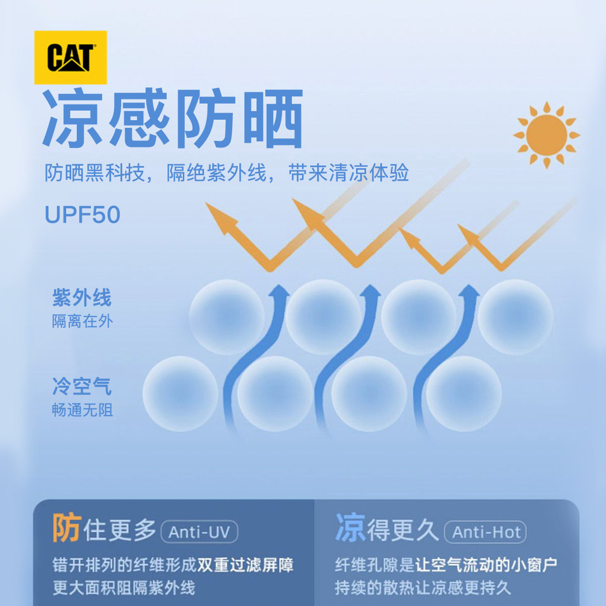 【凉感防晒】CAT卡特25夏季新品女士户外UPF50+休闲凉感防晒短裤,淘宝优惠券,粉丝福利购,淘宝优惠卷