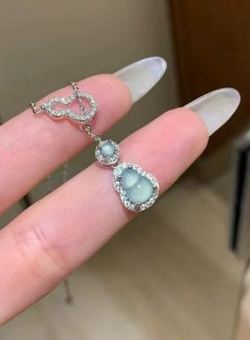 香港壹刻珠宝中式清冷千金感可调节双葫芦福禄项链配专柜礼盒礼袋