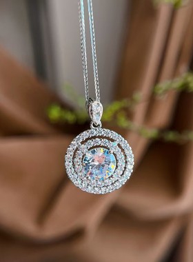 香港壹刻珠宝大颗粒锆石超仿真钻石吊坠送链子