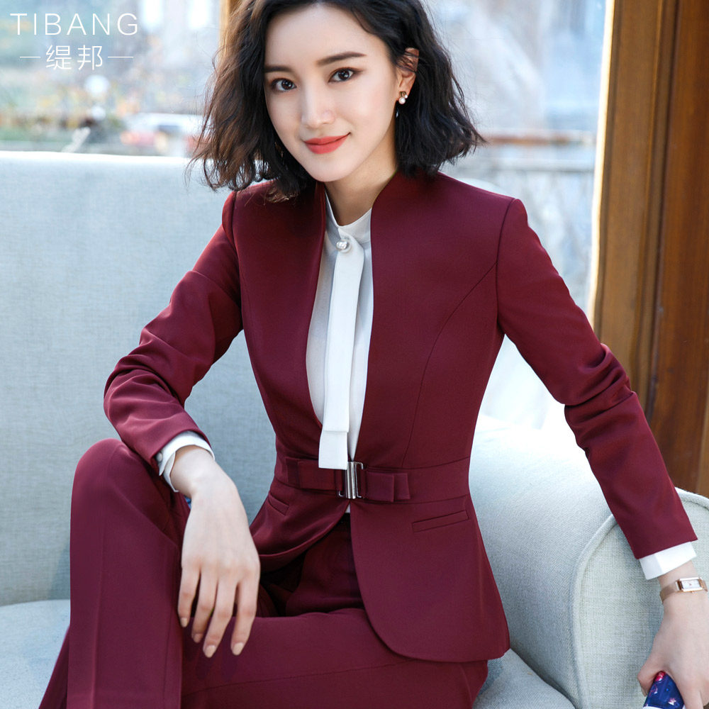 秋冬新款时尚女装套装ol气质西服 缇邦职业女裤套装