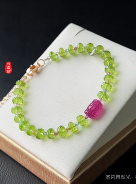 和嘉裕女碧玺橄榄石原创手链项链
