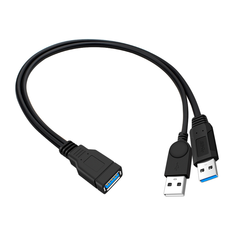 一母口双公头USB3.0延长线双A公转母转换器公对母充电转接头数据线UBS母座转公接口带辅助供电硬盘笔记本电脑-图3