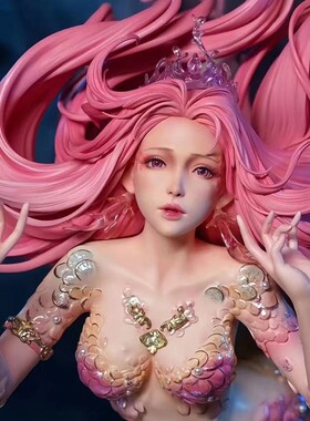 美人鱼雕像手办 GK爆款3D模型雕像公主潮玩 二次元美少女周边摆件