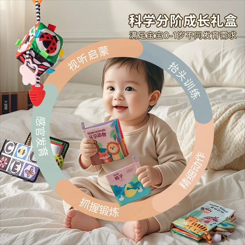 Подарочная коробка для новорожденных, детская книга из ткани, игрушка для беременных, раннее развитие, подарок на день рождения, можно грызть, можно отрывать