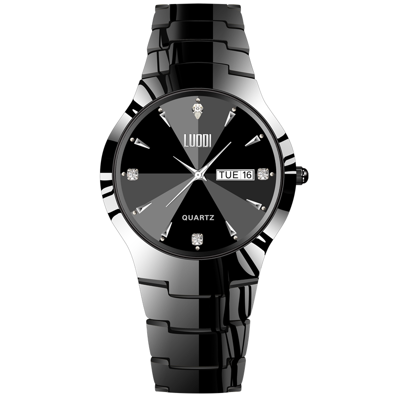 正品男款夜光防水女士情侣表钨钢表 luodi罗迪国产腕表