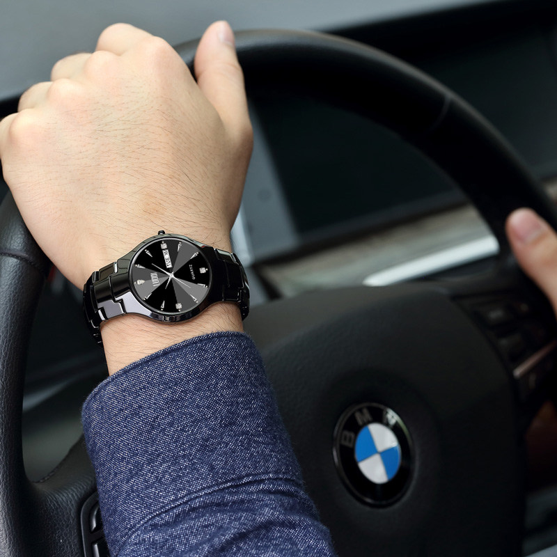 正品全自动男款夜光防水女士钨钢表 luodi罗迪国产腕表