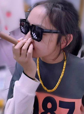 儿童假金项链塑料搞笑金链子道具