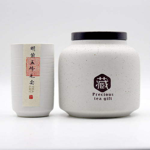 2026年茶礼新茶明前茶五峰芽毛尖私房茶五峰毛尖300g陶瓷礼盒装 - 图0