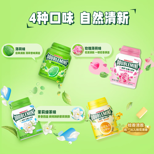【白鹿同款】绿箭口香糖原味薄荷约40粒口香糖清新口气办公室零食 - 图2