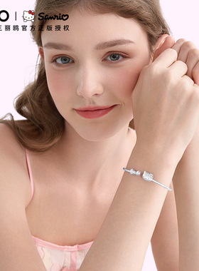 正港凯蒂猫手镯女纯银礼物