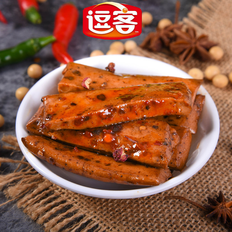 重庆特产逗客手磨5斤qq麻辣豆腐干 逗客食品豆腐干