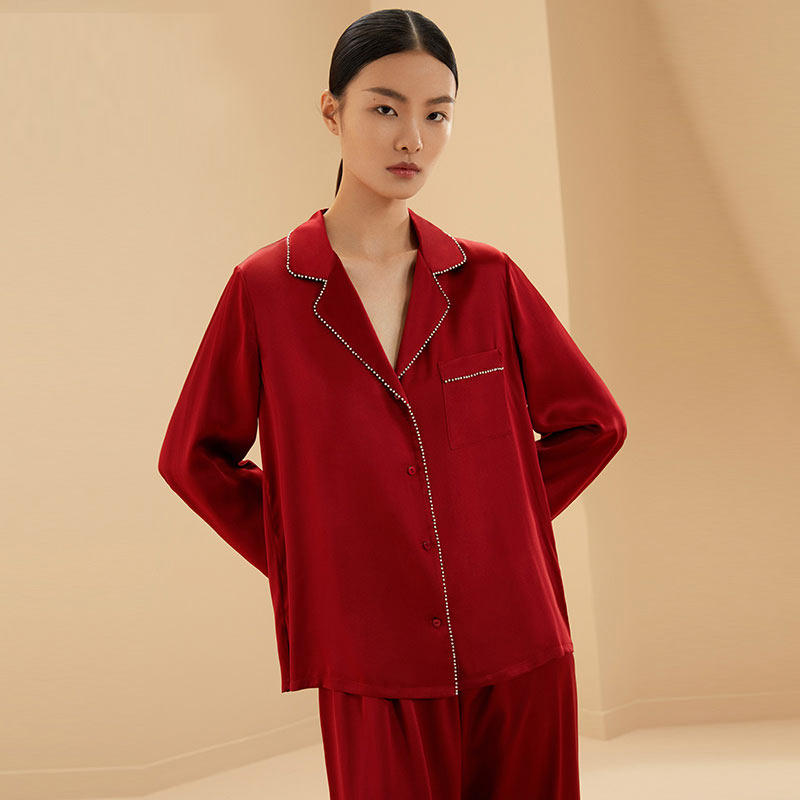 金三塔2021秋冬新品大红色重磅睡衣 金三塔浙江睡衣/家居服套装