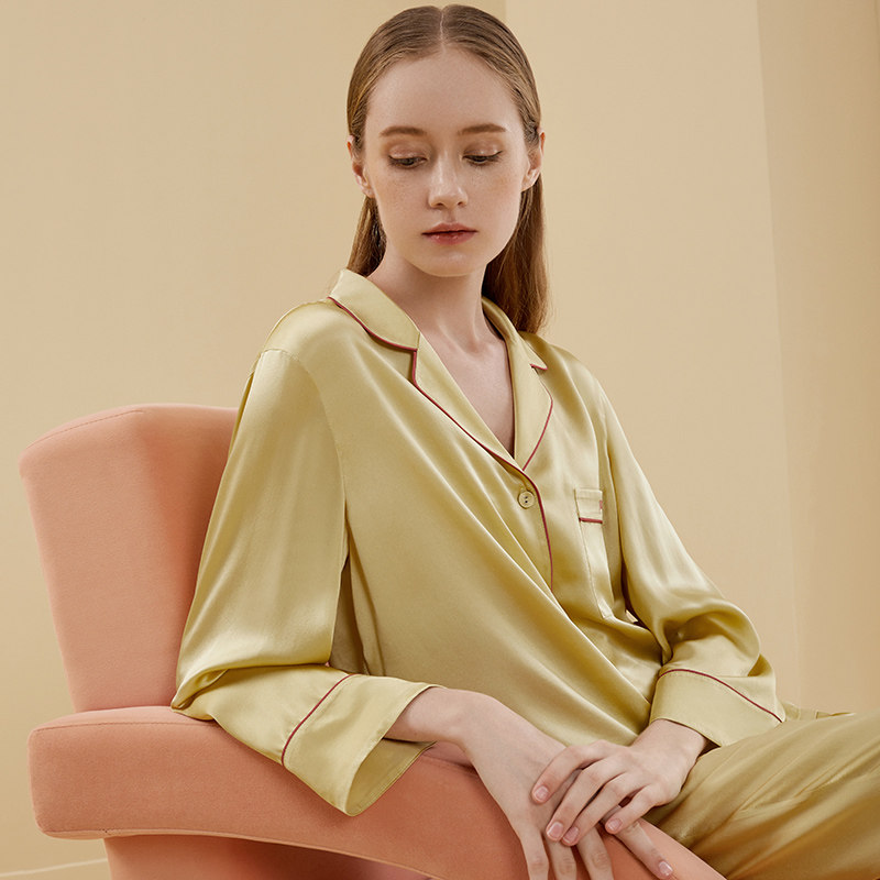 金三塔长袖两件套春夏宽松刺绣睡衣 金三塔浙江睡衣/家居服套装