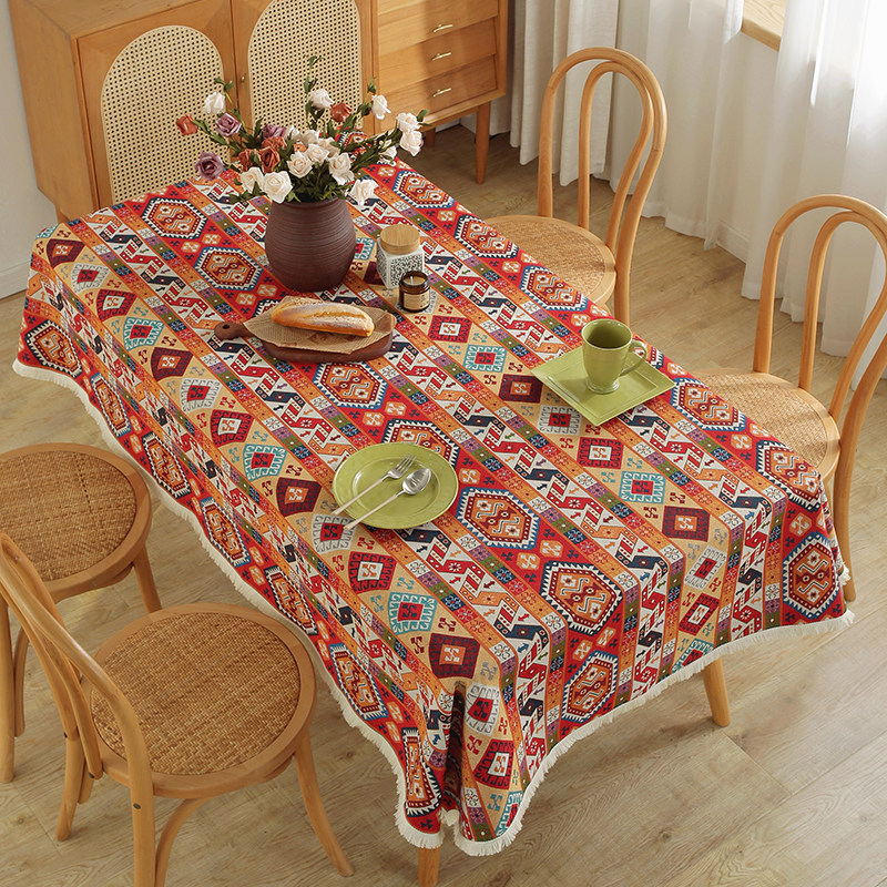 新款加厚美式复古中古风民族风桌布提花布艺防尘餐桌布茶几盖布,淘宝优惠券,粉丝福利购,淘宝优惠卷