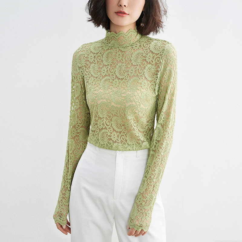 sofa超仙气质花瓣领蕾丝秋季风小衫 sofa蕾丝衫/雪纺衫