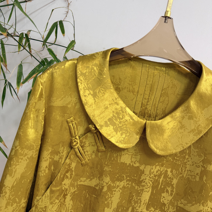 诺诺26年早春新中式提花盘扣娃娃领修身长袖上衣小衫XQM131,淘宝优惠券,粉丝福利购,淘宝优惠卷